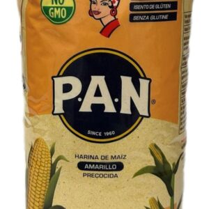 1 x Pan Maiz Cornbread Flour Yellow 1kg – Premium Yellow Cornmeal for Cornbread, Tamales, Pap & More